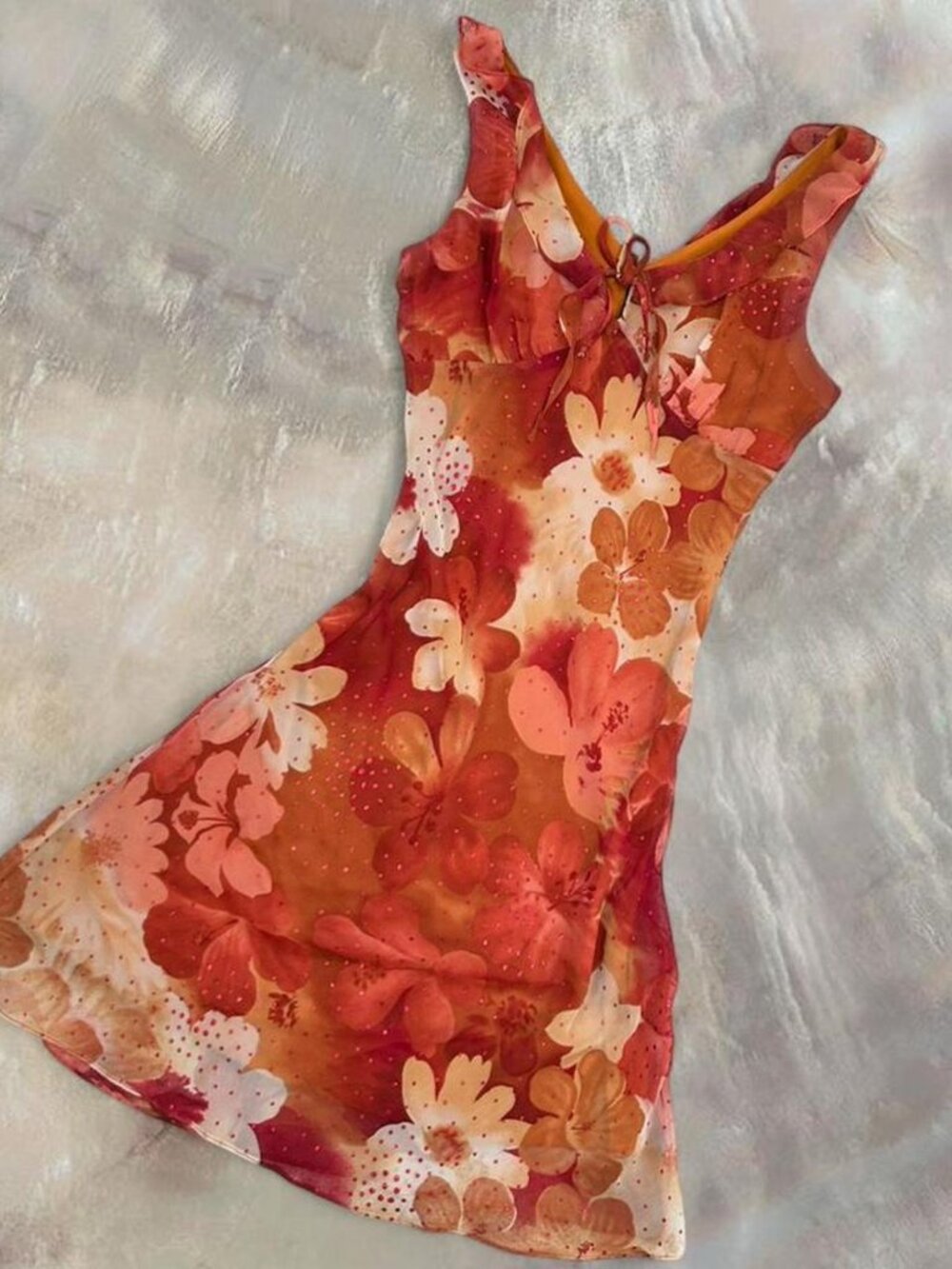 RARE Vintage Y2K 90s Forever 21 Floral Sparkly Midi Dress ⭐️